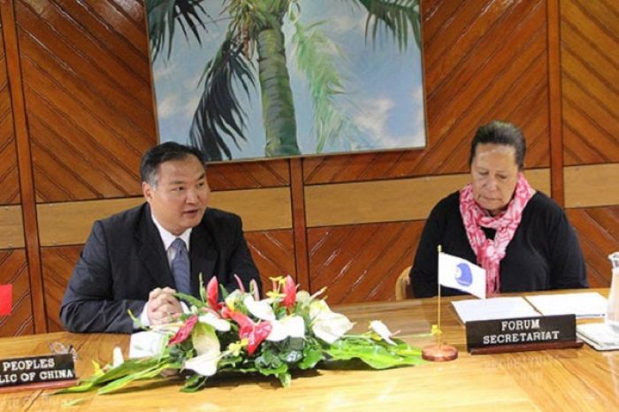 Forum Secretariat Secretary General Dame Meg Taylor and Chinese Ambassador to Fiji H.E. ZHANG Ping