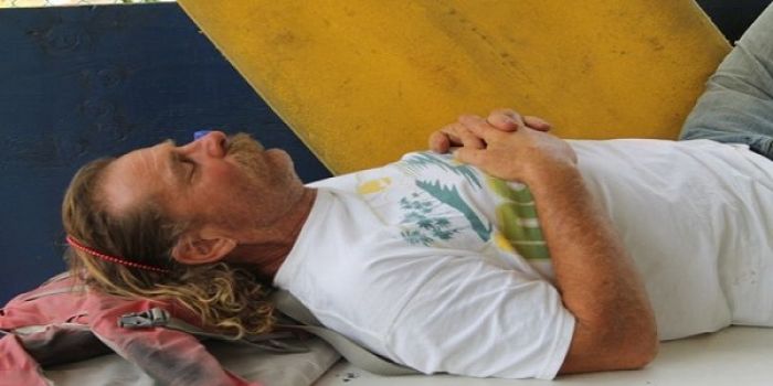 Dean Jay Fletcher taking a nap in the sun. Photo: Tauva Esera