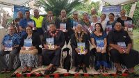 Minister for MEIDECC, Hon. Poasi Tei, Minister for MAFFF, Hon. Semisi Fakahau, Dr Leanne Fer-nandes, Member of Parliament, Mr. Siaosi Sovaleni, Government CEOs with guests