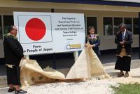 H.E Yukio Numata commissioning the new TVET facility for Tupou College