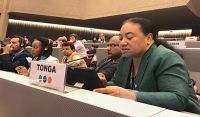 Ms Lupe Matoto from Tonga spoke on behalf of all Pacific island Parties to the Rotterdam Convention to support the listing of chrysotile asbestos on the Annex III hazardous substances watchlist. Photo: A.Carvan/SPREP