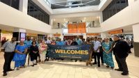 Pal Ahluwalia is welcomed home at Nadi on Friday morning 