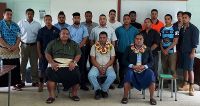 CEO for the Ministry of MEIDECC, Mr. Paula Pouvalu Ma’u with the participants attending the RAC Technician Workshop, Tonga Institute of Science and Technology.