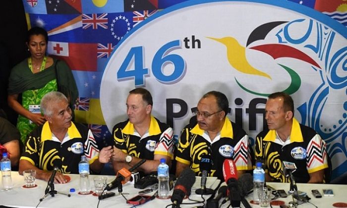 President of Kiribati Hon. Anote Tong, New Zealand PM Hon. John Key, PNG PM Hon. Peter O&#039;Neil and Australian PM Hon. Tony Abbot