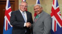 Scott Morrison and Frank Bainimarama in Fiji 