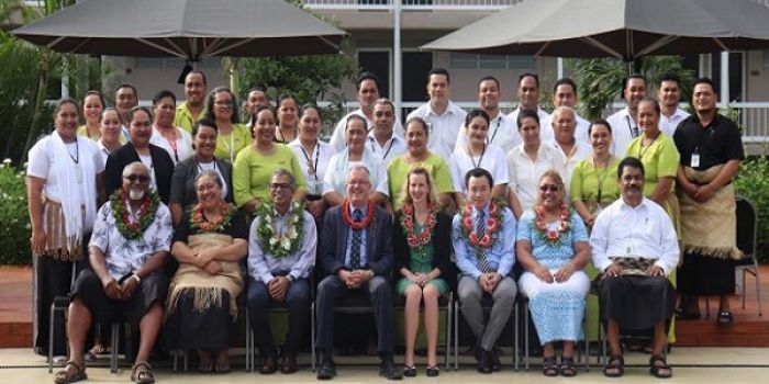 The TOAG workshop participants (back rows), with the Facilitators and the Australian High Commissioner (front row) 