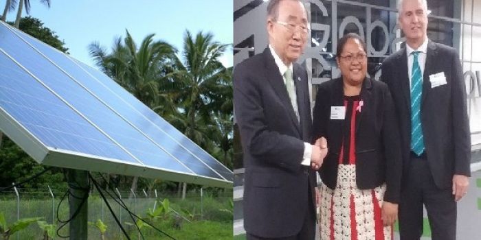 Ms Emeline Veikoso Laumanu, Energy Efficiency Specialist Officer of the Department of MEIDECC met with GGGI’s President, Mr. Ban Ki-Moon and the Director General, Dr. Frank Rijsberman.