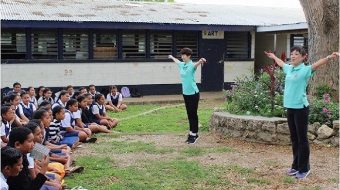 The Radio Taiso demonstration at the St. Andrew&#039;s High School on Wednesday, 17 October 2018