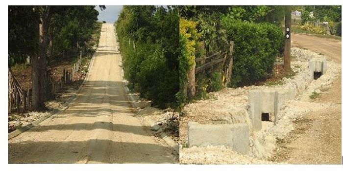 Shown in the picture the Evacuation Road runs up in a slope 1.8km from Tufuvai village connecting to Angahā village and the drainage. Photo: MEIDECC