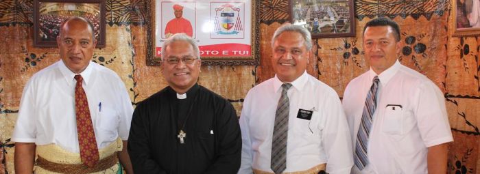 Elder &#039;Aisake Tukuafu, His Emminence, Cardinal Mafi, President Leitoni M. Tupou &amp; Vili Harris 