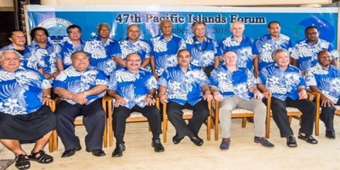 Leaders at the Pacific Islands Forum in the Federated States of Micronesia in 2016. Photo: PNG PM media