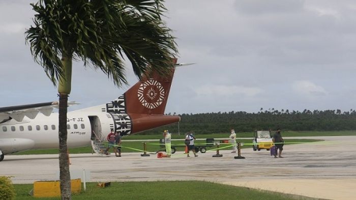 The first repatriation flight landed at Fua’amotu Airport this afternoon