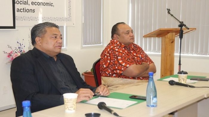 Hon. Poasi Tei and Hon. Siaosi Sovaleni