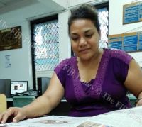 Linda at the USP newsroom after her lectures. Picture: ANA TO&#039;A UILI (Fiji Times)