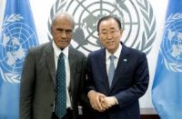 Sekelitali Seniale Pule’anga Fakatahataha Ban ki Moon mo e Palēmia ‘o Tongá &#039;Akilisi Pohiva