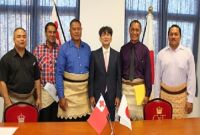 Minister Eke, Malolo Tupou (Puke); Molitoni Paongo (Lofanga, Hpp); Ambassador; Sitiveni Fe’ao (Nukuleka); &amp; ‘Anitoni Fetu’u (Upper Room Primary School)