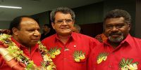 Left to right: PNG Foreign Minister Rimbink Pato, President of French Polynesia Édouard Fritch and Vanuatu Foreign Minister Lenkon Tao BrunoLeft to right: PNG Foreign Minister Rimbink Pato, President of French Polynesia Édouard Fritch and Vanuatu Foreign Minister Lenkon Tao Bruno Photo: Presidency of French Polynesia