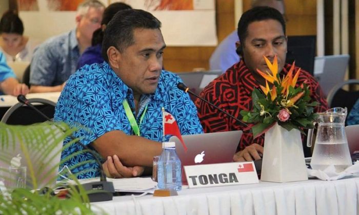 Mr Paula Ma&#039;u, Chief Executive Officer of Tonga&#039;s Ministry of Meteorology, Energy, Information, Disaster Management, Environment, Climate Change and Communications at the meeting