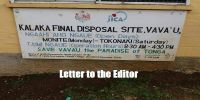 Who will be held responsible for the improper dumping of human waste in Vava&#039;u?