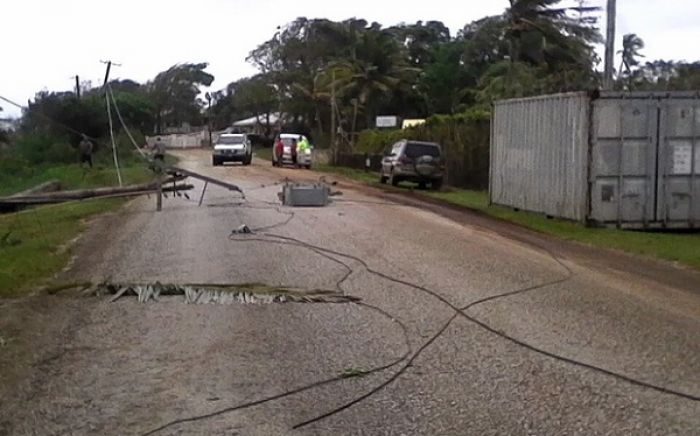 Power lines down after Cyclone Winston hit Vava'u