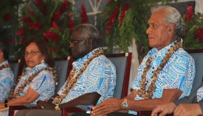 Tonga interim Prime Minister &#039;Akilisi Pohiva at the opening of the 48th Pacific Islands Forum Leaders Meeting 